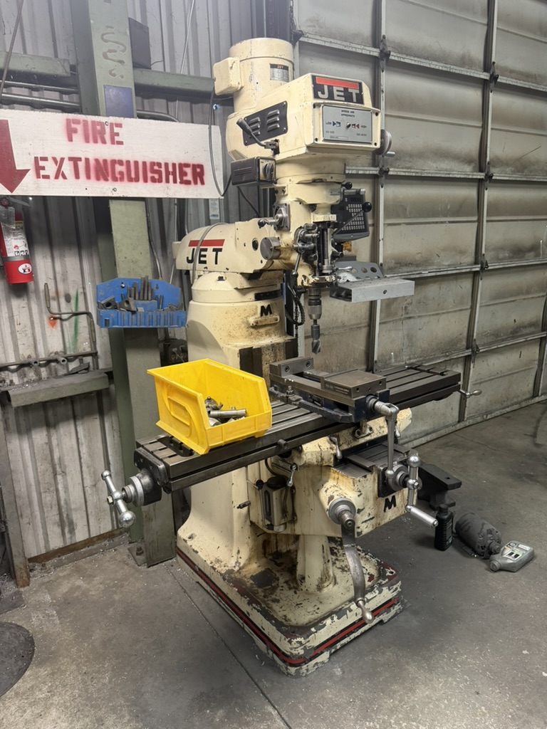 Angled view of the JET turret mill