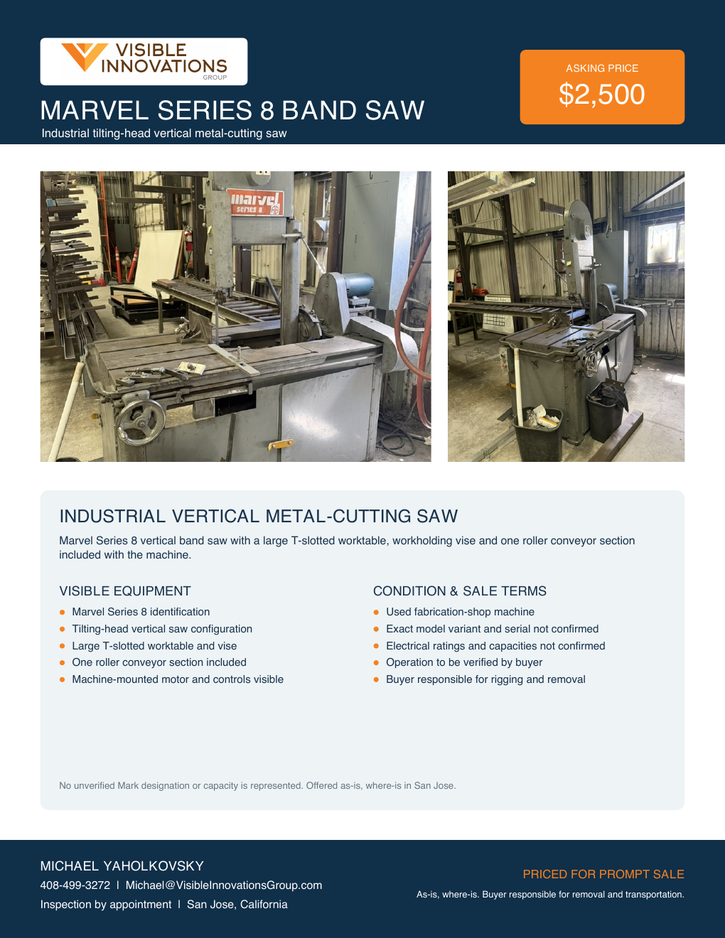 Preview of the Marvel Series 8 band saw sales flyer