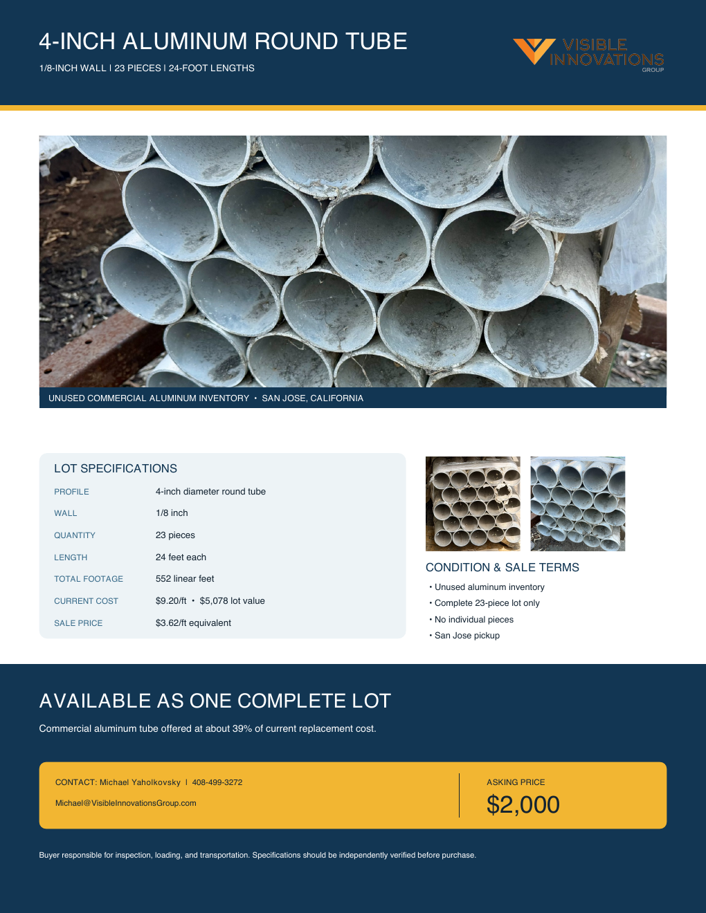 Round aluminum tube flyer preview